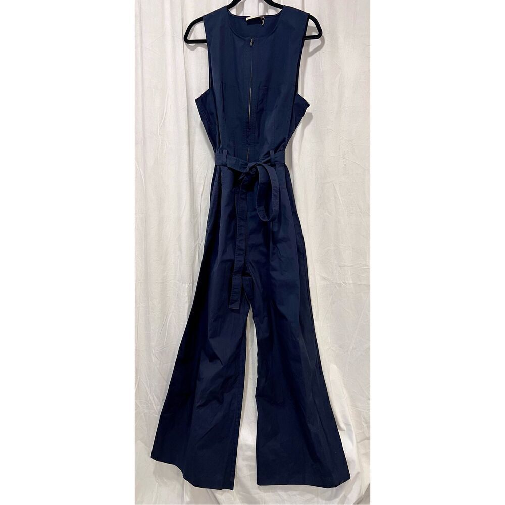 Ulla Johnson Women's Navy Cotton Wide-Leg Jumpsuit Size 16 NWOT - Picture 6 of 10